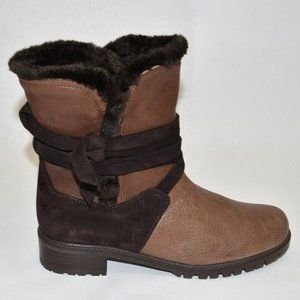 STUART WEITZMAN Snowfield Faux Fur Boot Rumind Brown Leather 10 MSRP $545 T28